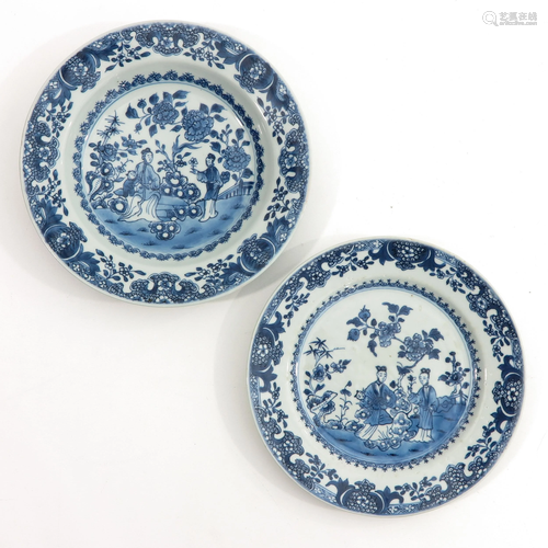 Two Blue and White Plates