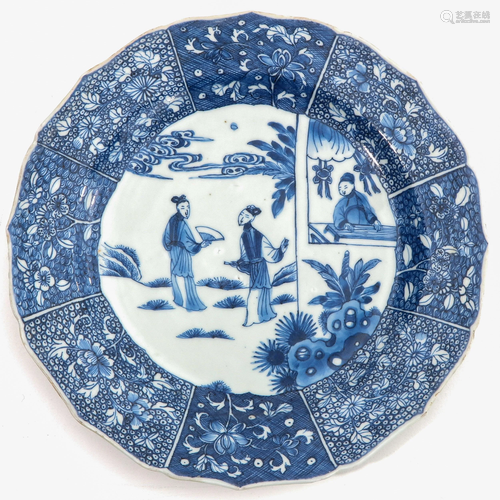 A Blue and White Plate