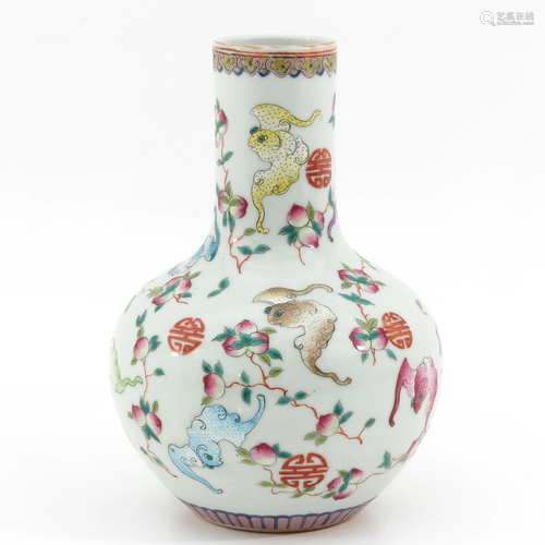 A Famille Rose Bottle Vase