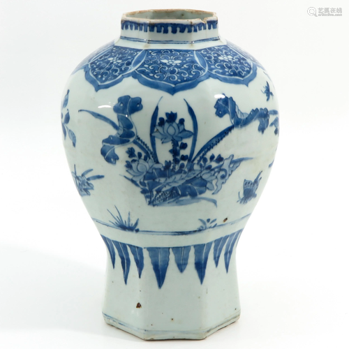 A Blue and White Baluster Vase