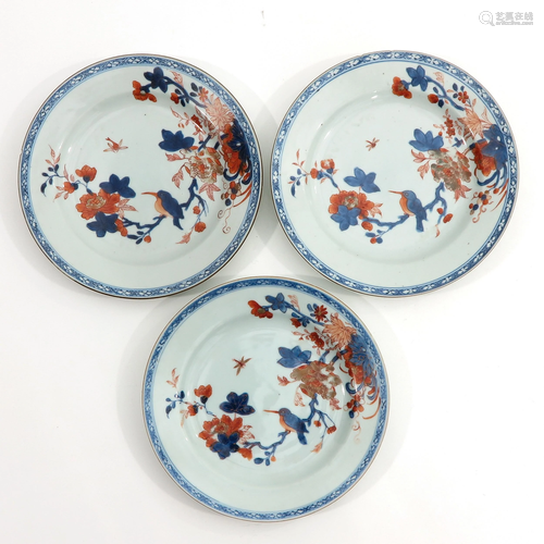 A Series of 3 Imari Plates