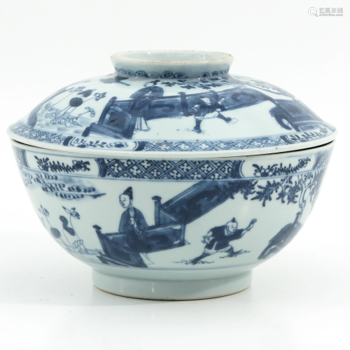 A Blue and White Bowl with Cover