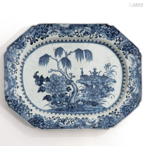 A Blue and White Serving Platter