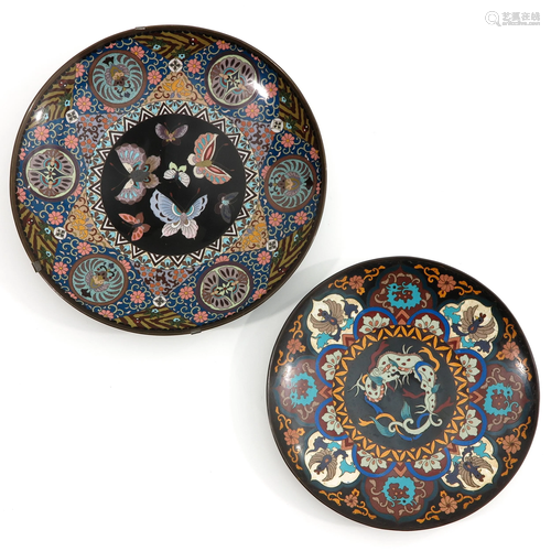 Two Cloisonne Plates