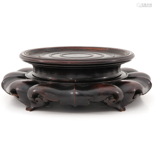 A Round Chinese Carved Base