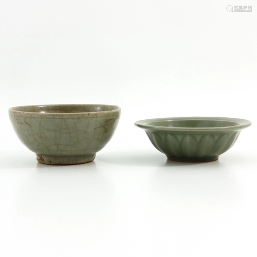 Two Celadon Dishes