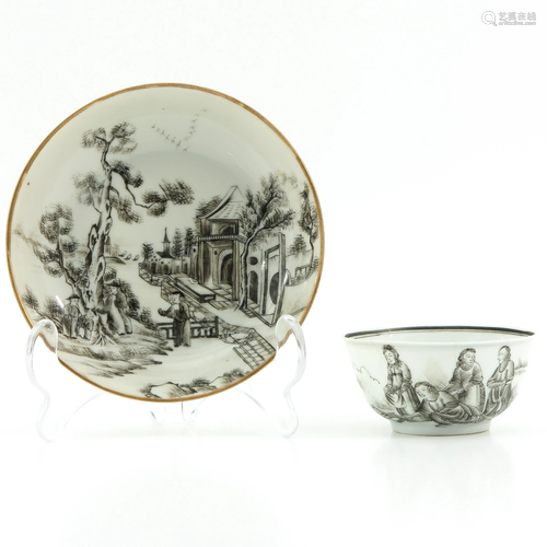 An Encre de Chine Cup and Saucer