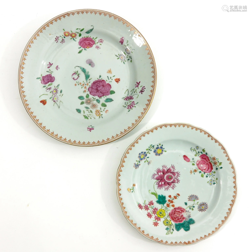 Two Famille Rose Plates