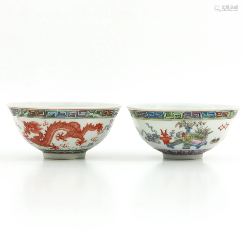 A Pair of Polychrome Bowls