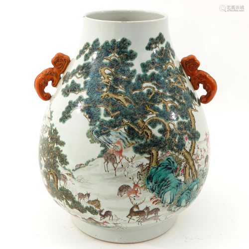 A 100 Deer Hu Vase