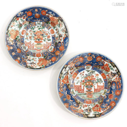 A Pair of Famille Verte Plates