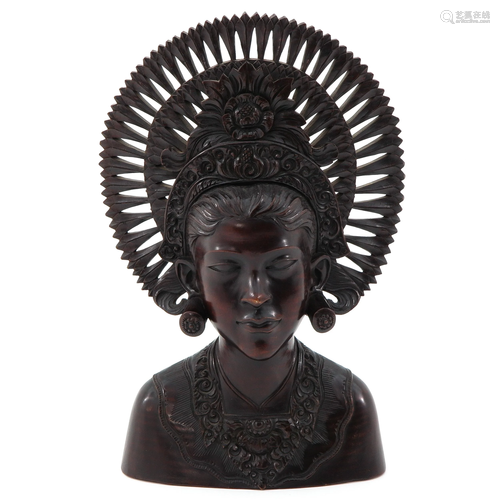 A Carved Indonesian Bust