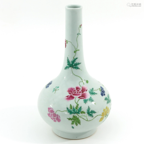 A Famille Rose Bottle Vase