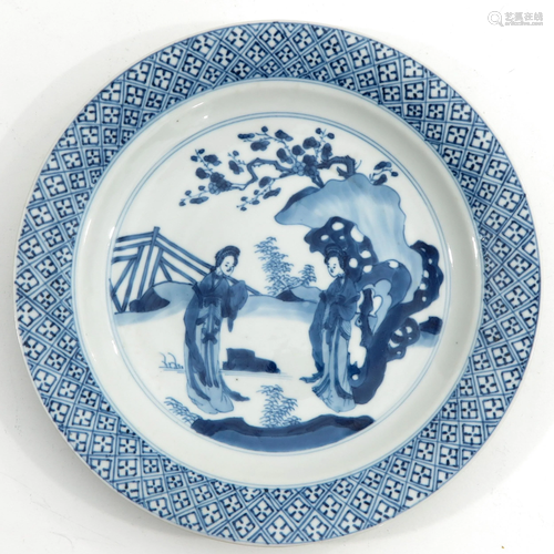 A Blue and White Plate