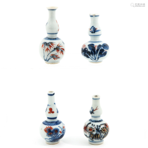 A Collection of 4 Miniature Imari Vases