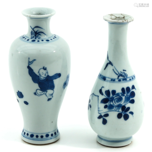 Two Blue and White Vases