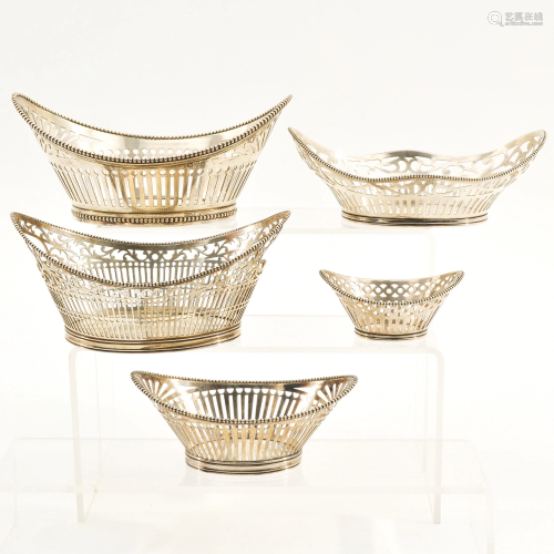 A Collection of Silver Bonbon Baskets