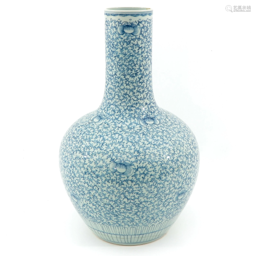 A Large Blue and White Bottle Vase
