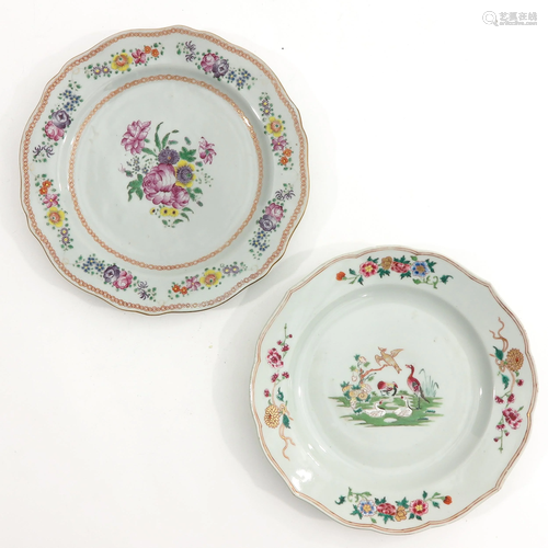 Two Famille Rose Plates