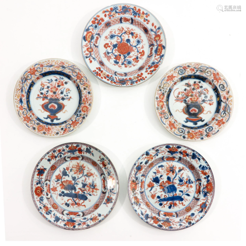 A Collection of 5 Imari Plates