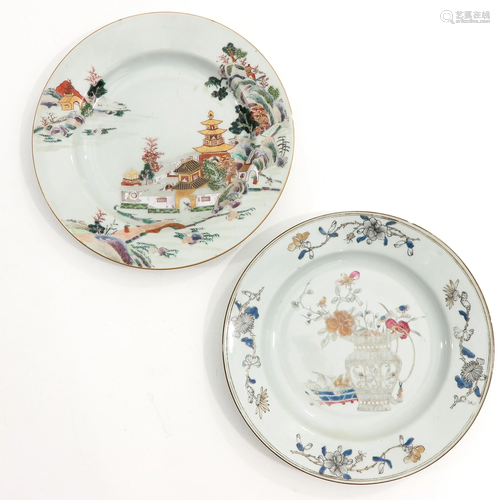 Two Polychrome Decor Plates