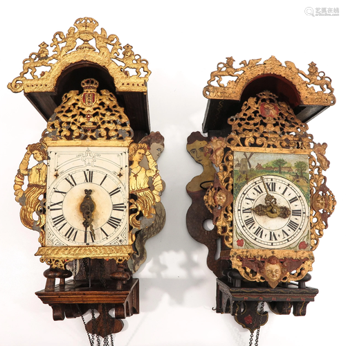 A Collection of 2 Dutch Wall Clocks