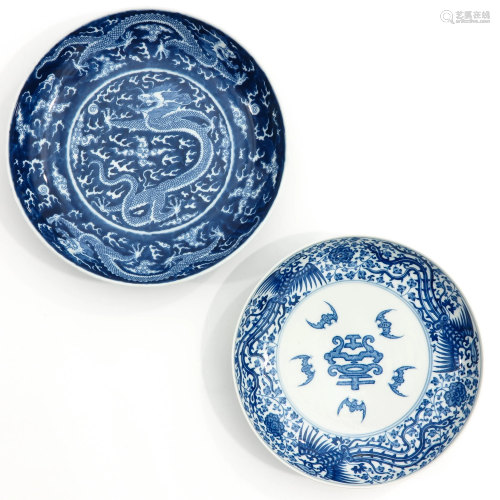 A Lot of Two Blue and White Plates