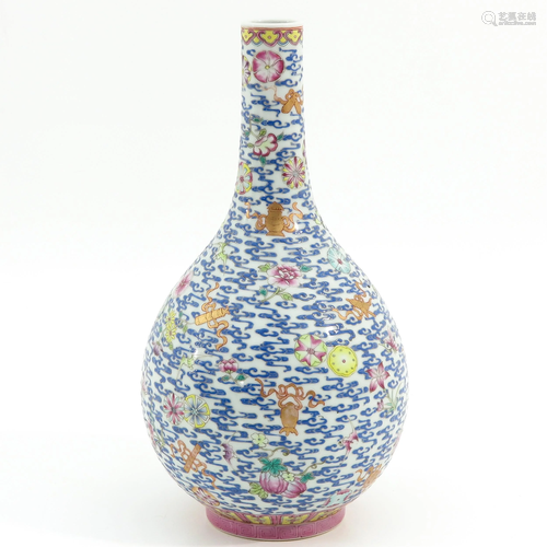 A Famille Rose Bottle Vase