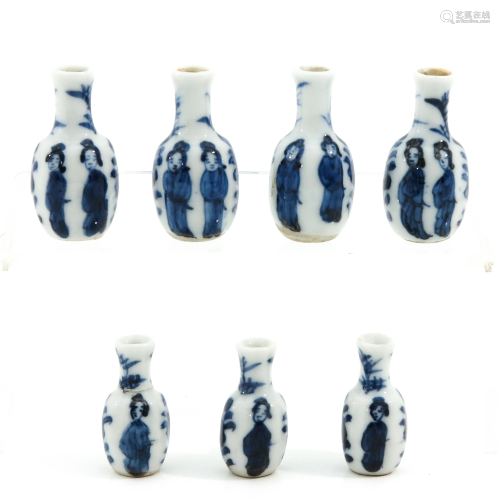 A Collection of 7 Miniature Vases