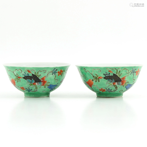 A Pair of Polychrome Bowls