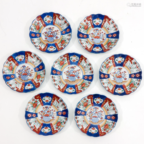 A Series of 7 Imari Plates