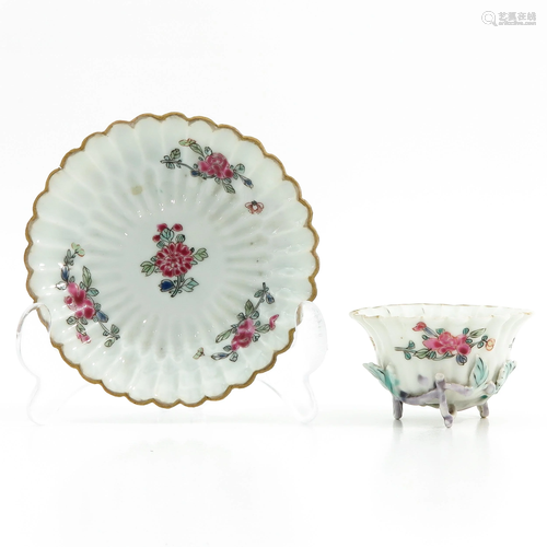 A Famille Rose Cup and Saucer