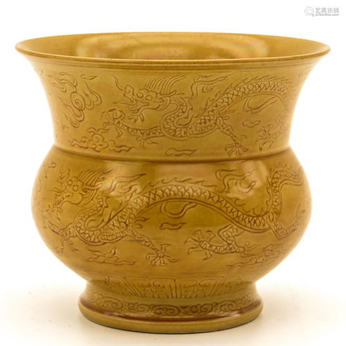 A Yellow Glazed Spittoon