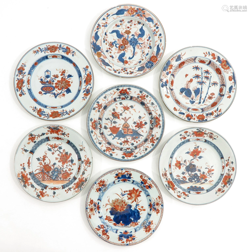 A Series of 7 Imari Plates