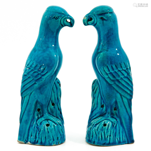 A Pair of Parrot Sculptures