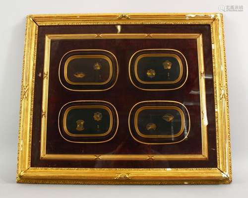 A JAPANESE MEIJI / TAISHO LACQUER FRAMED PANELS IN THE MANNER OF NAMIKI , each plaque decorated with