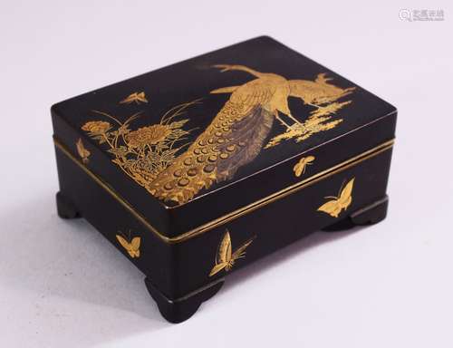 A GOOD JAPANESE MEIJI PERIOD KOMAI STYLE DAMASCENED INLAID IRON LIDDED BOX, the box with inlaid