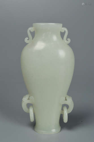 Chinese Jade Carving Bottle With Ruyi Ear