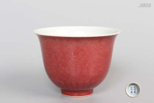 Chinese Red Glazed Porcelain Bowl