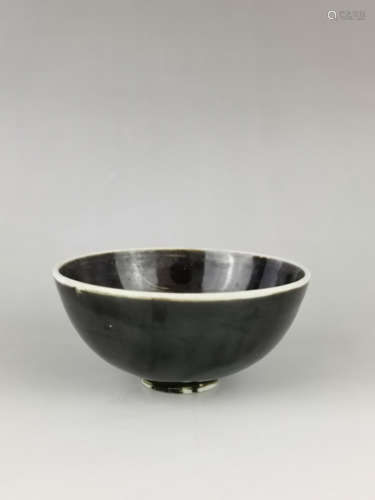 Chinese Black Glazed Porcelain Bowl