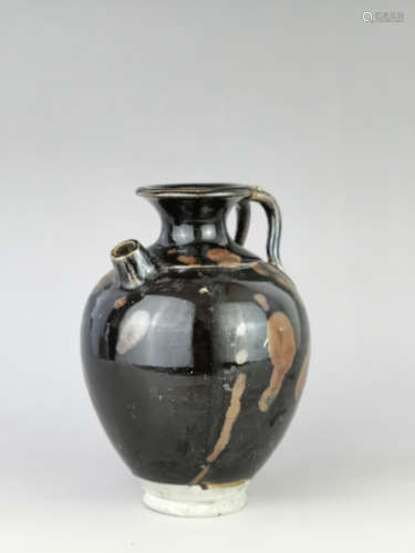 Chinese Black Glazed Porcelain Holding Pot