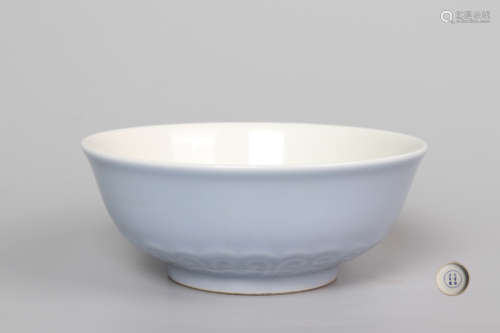 Chinese Azure Glazed Porcelain Bowl