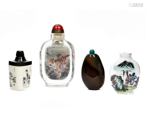 FOUR CHINESE SNUFF BOTTLES