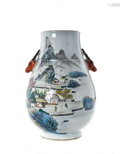 CHINESE PORCELAIN VASE WITH CALIGRAPHY