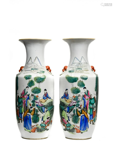 PAIR OF LARGE CHINESE PORCELAIN VASES