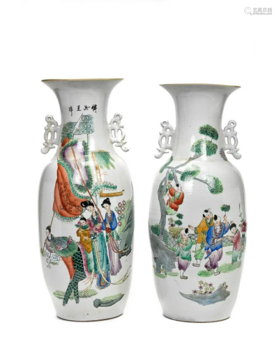 PAIR OF LARGE CHINESE PORCELAIN VASES