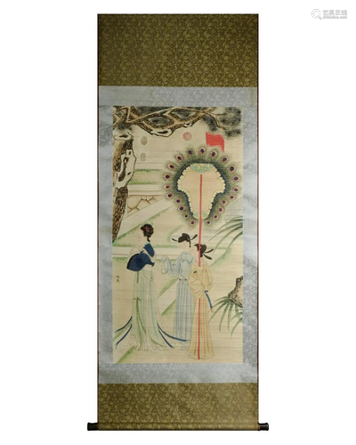 LARGE CHINESE SCROLL PAINTING