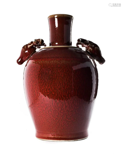 CHINESE IRON RED PORCELAIN VASE