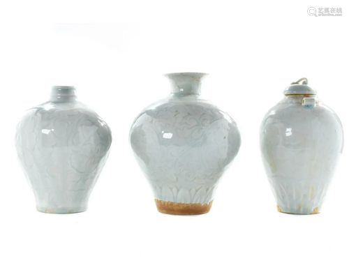 THREE CHINESE SONG DYNASTY PORCELAIN VASES