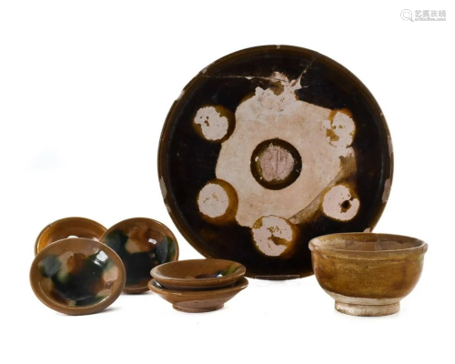 CHINESE TANG STYLE GLAZED POTTERY SET